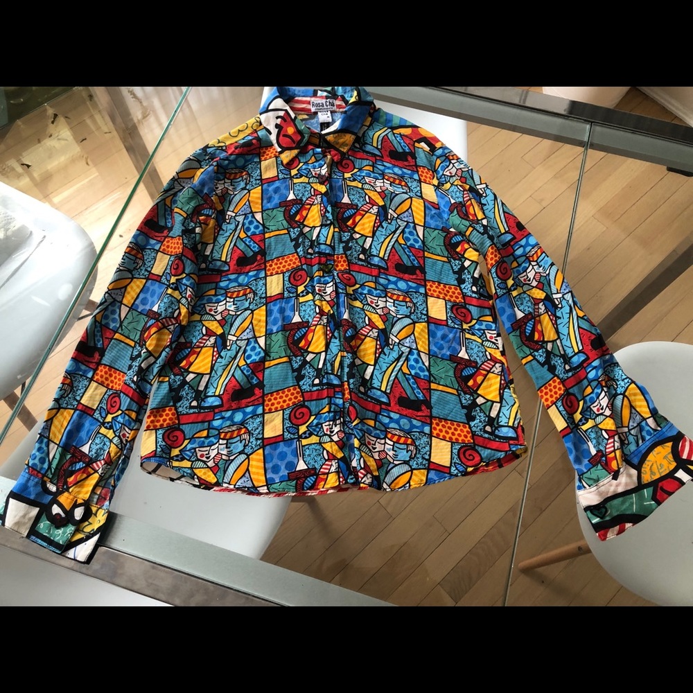 Rosa Cha limited Rare Romero Britto silk blouse
